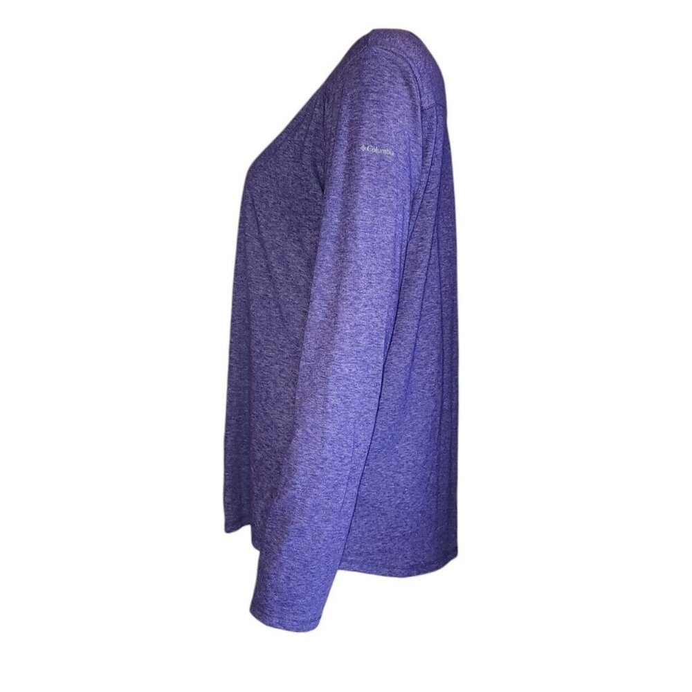 Columbia Top Womens Size XL Solid All Purple Long‎ Sleeve Pullover - Picture 2 of 6